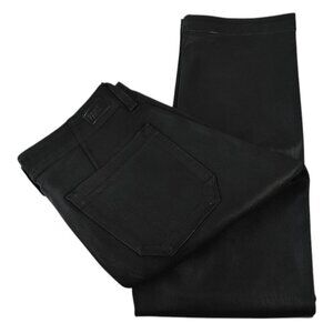 PAIGE Black Fog MAYSLIE Coated Cotton Blend Straight Leg Ankle Jeans 29 NWT